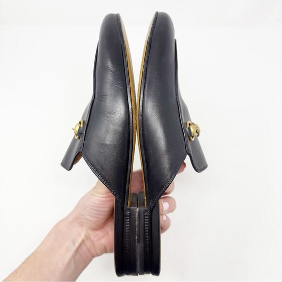 Gucci Princetown Black Leather Horsebit Mules Loafers Size 38 - Picture 6 of 12
